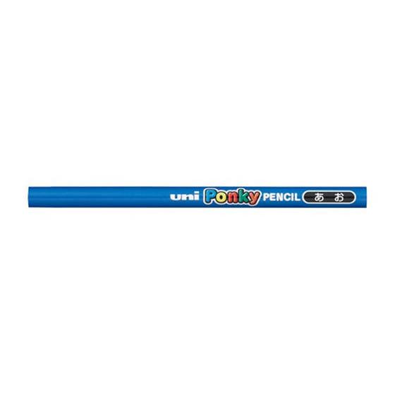 三菱鉛筆 ポンキーペンシル 単色 アオ 6本 K800.33 色鉛筆 単色 教材用筆記具