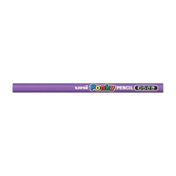 三菱鉛筆 ポンキーペンシル 単色 ムラサキ 6本 K800.12 色鉛筆 単色 教材用筆記具