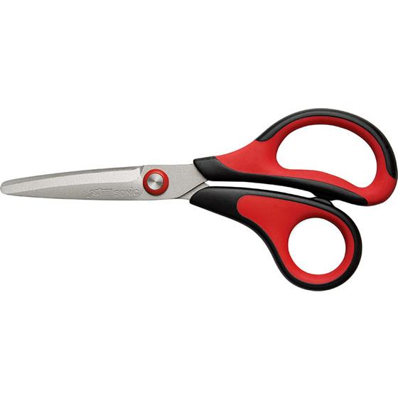 ソニック メガサク3Dエアー 学童はさみ レッド SK-5247-R はさみ 子供用 切る 文具 事...