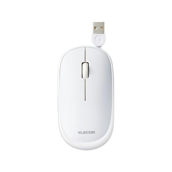 【お取り寄せ】エレコム マウス 有線 静音 3ボタン ケーブル巻取 薄型 M-TM10UBWH マウ...