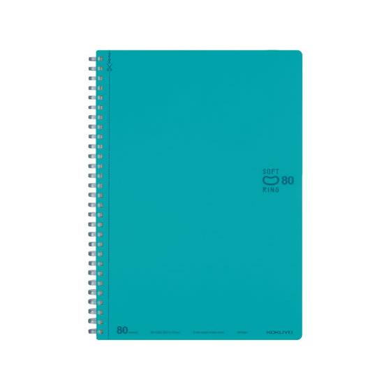 コクヨ ソフトリングノート(ドット入罫線)カットオフ セミB5 80枚 ライトブルー Ｂ罫 罫線６ｍ...