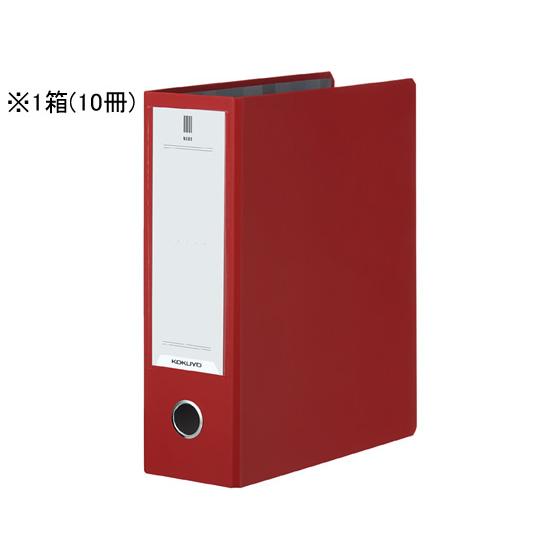 コクヨ チューブファイルNEOS A4タテ とじ厚80mm カーマインレッド 10冊 パイプファイル...