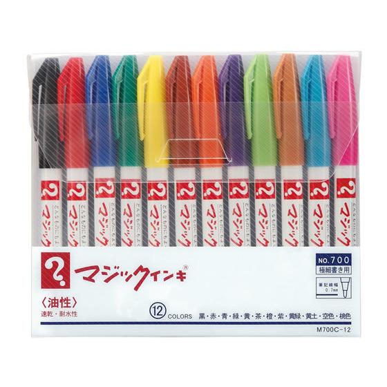 寺西 マジックインキNO.700極細12色セット M700C-12 多色セット マジックインキ 寺西...