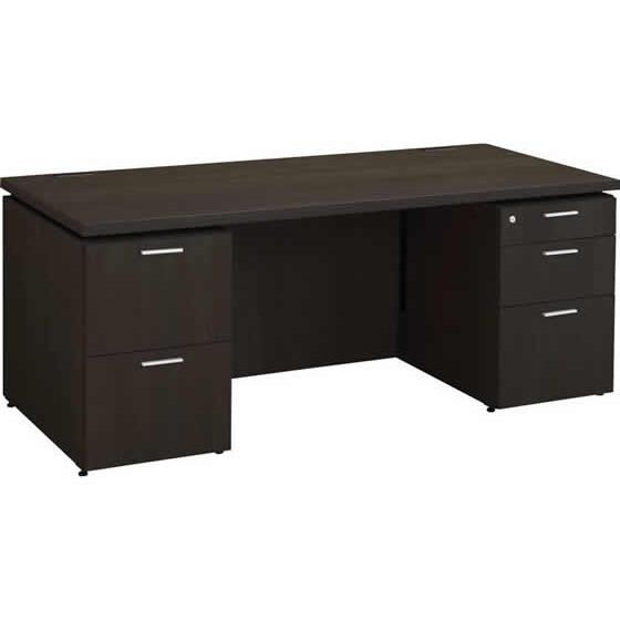 【メーカー直送】コクヨ マネージメントS370 両袖デスク W1800 ウェンジブラウン【代引不可】...