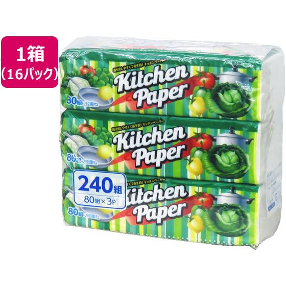 アスト わたし百科キッチンペーパー 80組 3個×16パック ペーパータイプ キッチンペーパー キッ...