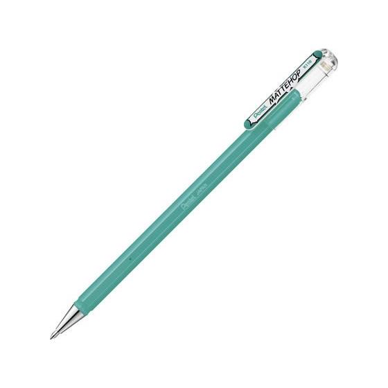 ぺんてる ゲルボールペン マットホップ 1.0mm ターコイズブルー ゲルインクボールペン