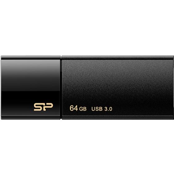 シリコンパワー USB3.0 スライド式USBメモリ 64GB ブラック  ＵＳＢメモリ 記録メディ...