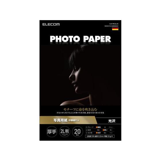 【お取り寄せ】エレコム 写真用紙 印画紙Pro 2L判 20枚 EJK-PRO2L20 写真サイズ ...