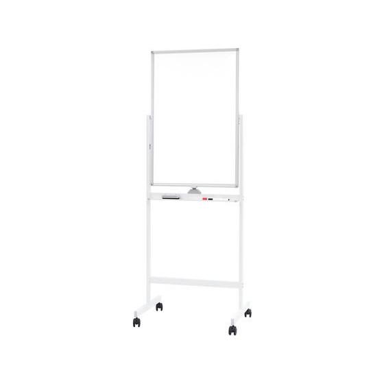 【メーカー直送】Netforce ホワイトボード キャスター付 両面 スチール W680 白フレーム...