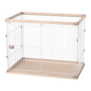 リッチェル 木製スライドペットサークル ワイド ダークブラウン ( 1台