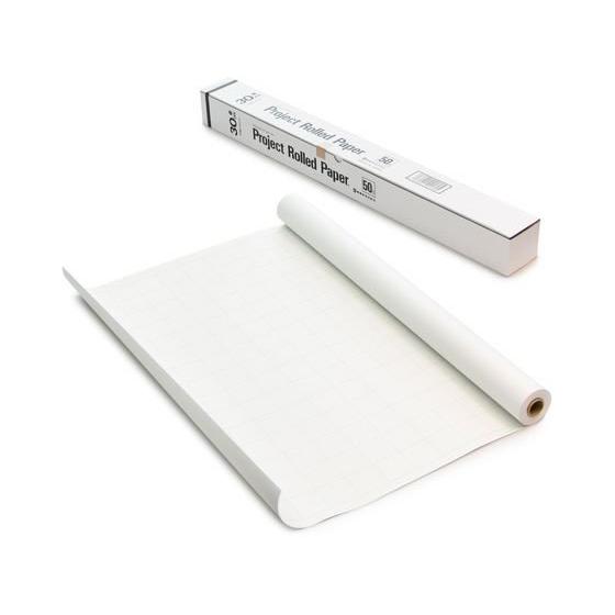 オキナ プロジェクトロール 50mm方眼 白 PR5WH プロジェクトペーパー 事務用ペーパー ノー...