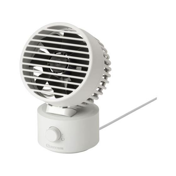 リズム 首振り2重反転ミニファン SilkyWindMiniライトグレー 卓上扇風機 ポータブルファ...