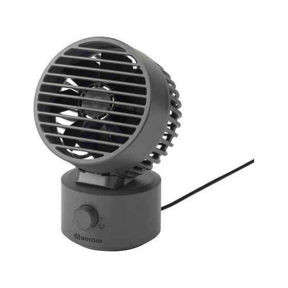 リズム 首振り2重反転ミニファン SilkyWindMiniダークグレー 卓上扇風機 ポータブルファ...