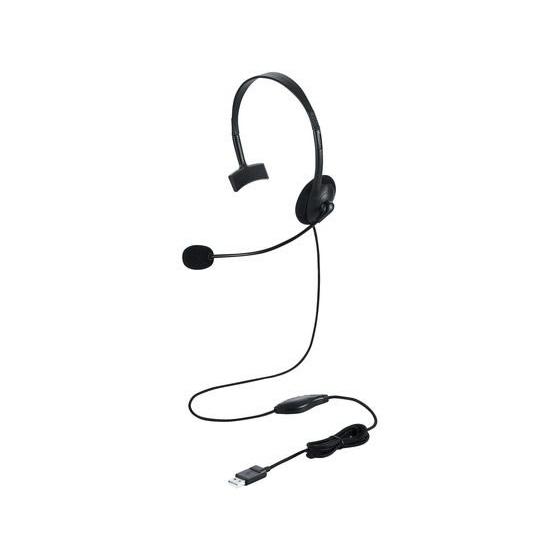 【お取り寄せ】エレコム ヘッドセット 有線 USB接続 片耳 左耳 HS-HP21UCBK ヘッドセ...