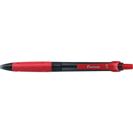 Forestway ノック式油性ボールペン 0.7mm 赤 赤インク 油性ボールペン ノック式
