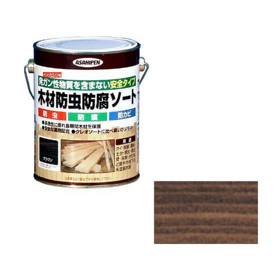 【お取り寄せ】アサヒペン 木材防虫防腐ソート 1L ブラウン 塗料 塗装 養生 内装 土木 建築資材
