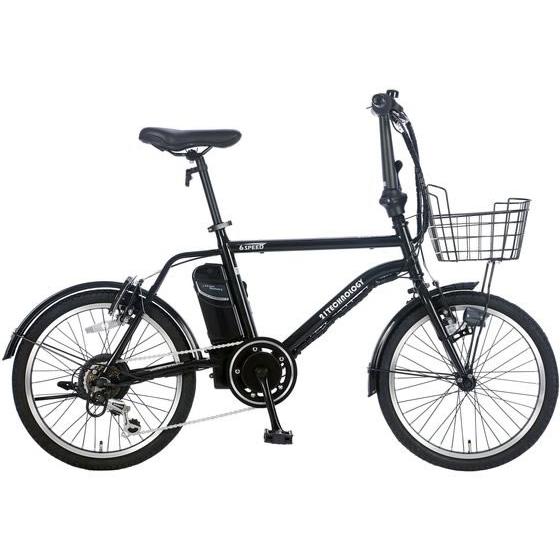 【メーカー直送】21Technology 電動アシスト自転車 DASK206 マットブラック【代引不...