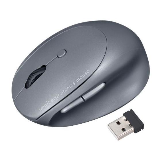 サンワサプライ 静音ワイヤレス小型エルゴノミクスマウス MA-EWBBS522BK マウス キーボー...