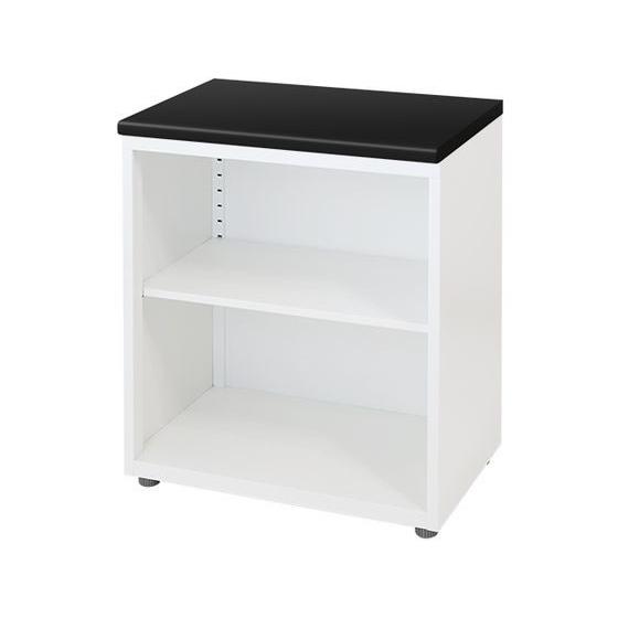 【メーカー直送】Netforce ナッツ 脇机 2段 ホワイト×ブラック【代引不可】【お客様組立】脇...