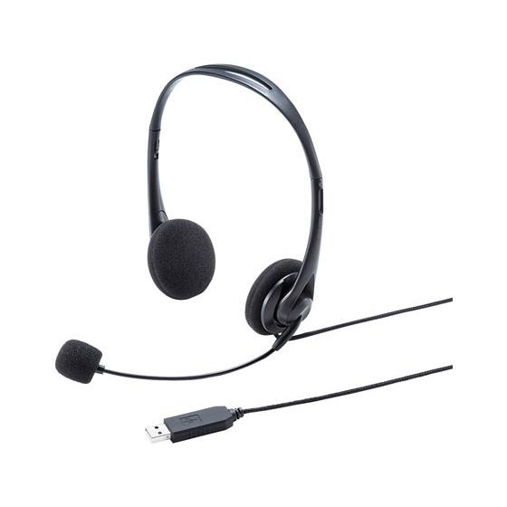 サンワサプライ USBヘッドセット MM-HSU09BK ヘッドセット 通話用イヤホン ＰＣ周辺機器...