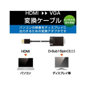 エレコム 変換ケーブル HDMI-VGA 2....の詳細画像2
