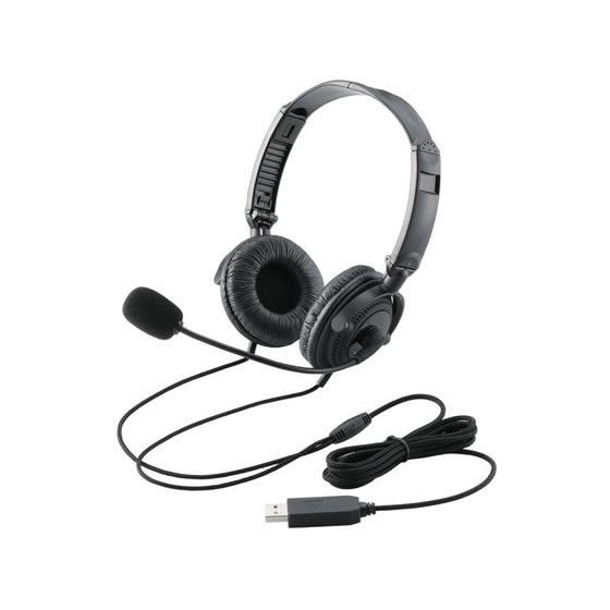 【お取り寄せ】エレコム USBヘッドセット 両耳オーバーヘッド 1.8m HS-HP20UBK ヘッ...