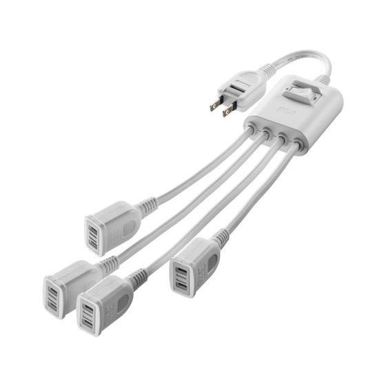 【お取り寄せ】サンワサプライ 一括集中スイッチ付き電源延長コード TAP-EX4SWW コード付き電...