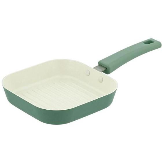 【お取り寄せ】LIV PLUS グリルパン 14.5cm ガス火専用 角形 マットグリーン キッチン...