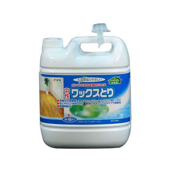 【お取り寄せ】アサヒペン 環境にやさしい中性ワックスとり 4L 化学床用下地剤 ハクリ剤 ワックス ...