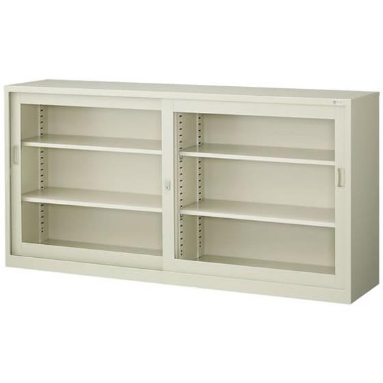 【メーカー直送】生興 G書庫 引違いW1760×D400×H880 ガラス戸ニューグレー【代引不可】...