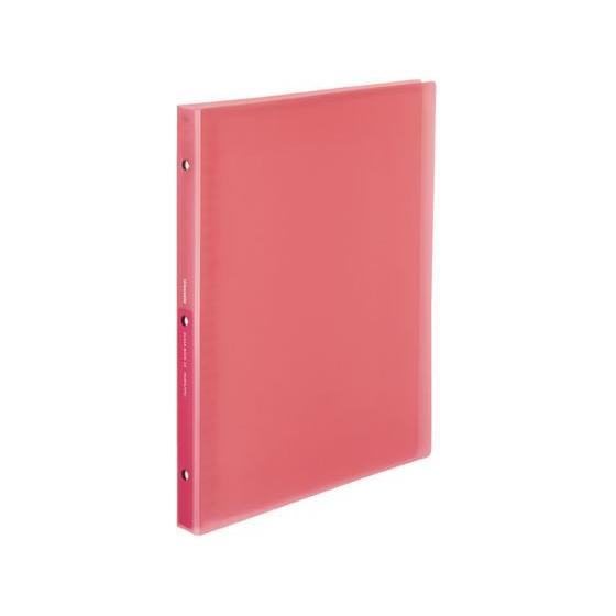 コクヨ クリヤーブック(Glassele)替紙式 A4 30穴 コーラルピンク Ａ４ 差替式クリヤー...