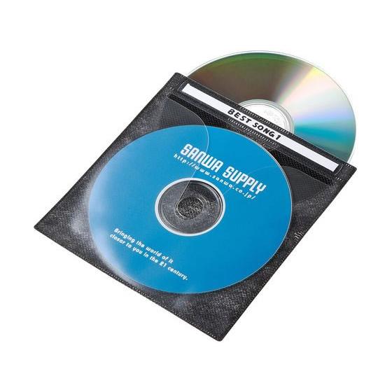 【お取り寄せ】サンワサプライ DVD CD不織布ケース 100枚 ブラック FCD-FN100BKN...