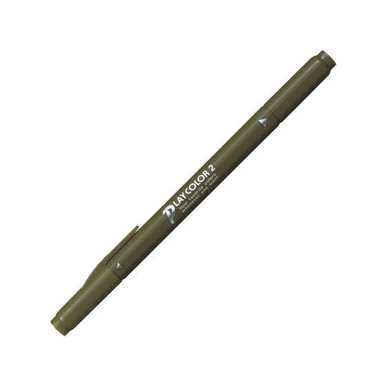 【お取り寄せ】トンボ鉛筆 水性サインペン プレイカラー2 オリーブ×5本 WS-TP43 水性ペン