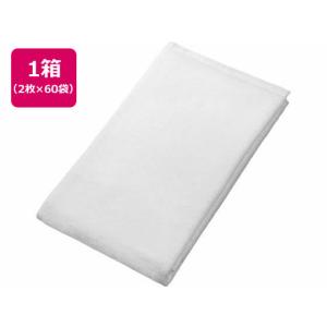 伊藤忠リーテイルリンク 高耐久フェイスタオル ホワイト 2枚入×60袋 DF-001 フェイスタオル 無撚糸タオル