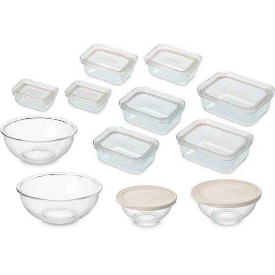 【お取り寄せ】アイリスオーヤマ 耐熱ガラス容器 12点セット クリア TGS-12S 小型コンテナー...