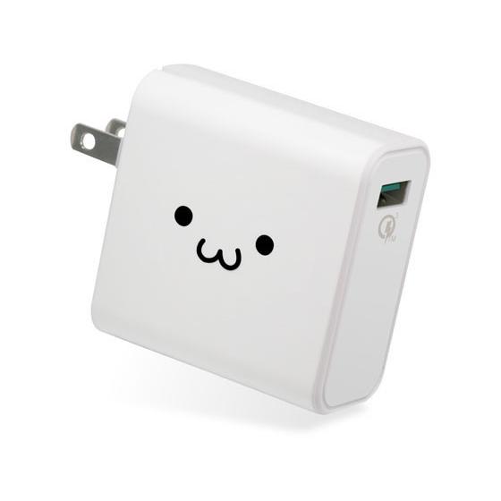 エレコム AC充電器 USB1ポート QC3.0対応 しろちゃん MPA-ACUQ01WF ＡＣ式充...