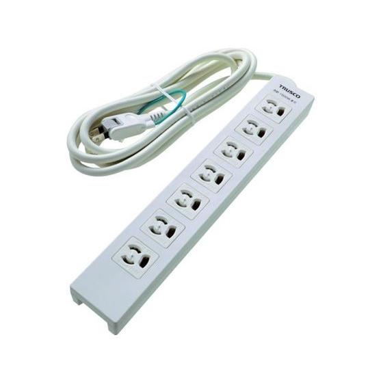 【お取り寄せ】TRUSCO 電源タップ 3P抜け止め7個口 3M アース／マグネット付 コード付き電...