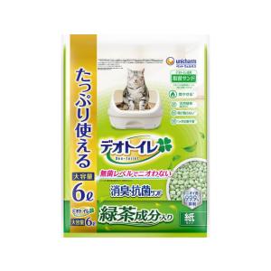 ユニ・チャームペットケア デオトイレ 緑茶成分入り 消臭・抗菌サンド 6L 猫砂 シート 猫 キャット用 ペット トイレタリー
