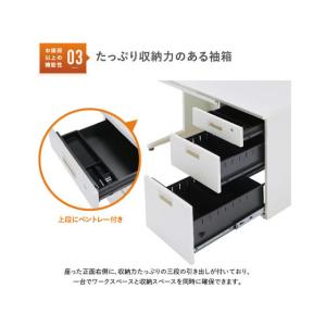 【メーカー直送】カグクロ 事務用片袖机 W11...の詳細画像3