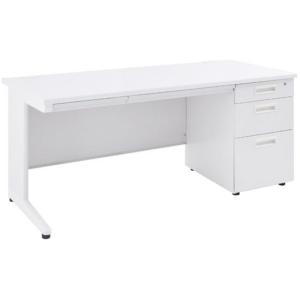 【メーカー直送】カグクロ 事務用片袖机 W1400 ホワイト KDW-147S【代引不可】【お客様組立】片袖机 スチールデスク ワゴン オフィスデスク 事務机 オフィス家具
