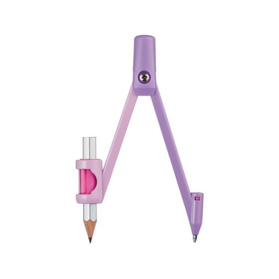 クツワ はじめてのコンパス パープル CP232PU コンパス 分度器 教材 学童 文具