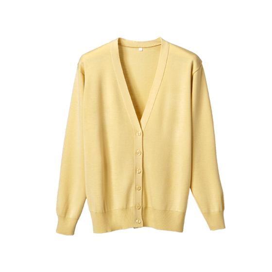 【メーカー直送】ディーフェイズ 抗ピル長袖カーディガン イエローM D-1001【代引不可】カーディ...