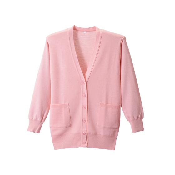 【メーカー直送】ディーフェイズ 抗ピル貼りポケ付ロングカーディガン ピンクL D-1012【代引不可...