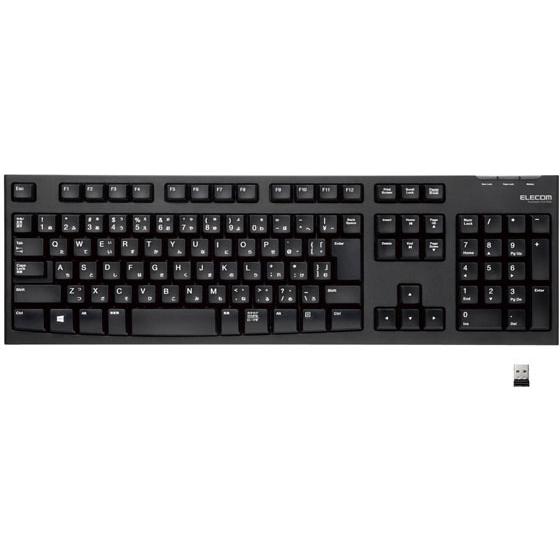 エレコム 無線2.4GHzワイヤレス フルキーボード TK-FDM063TBK キーボード マウス ...