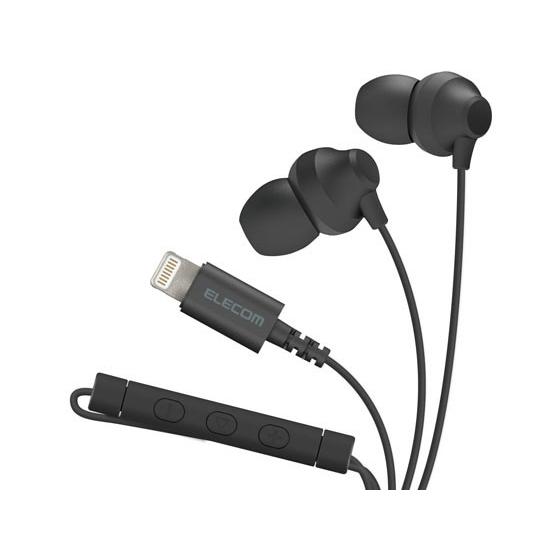 【お取り寄せ】エレコム Lightningヘッドホン 多機能リモコンマイク付 EHP-LF12CMB...