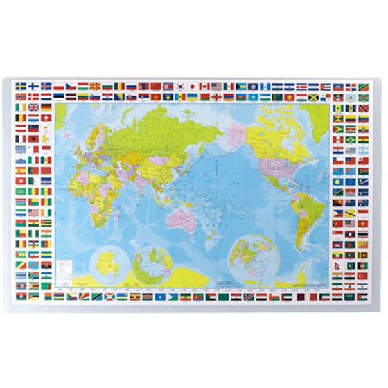 シヤチハタ 学習マットS 世界地図 平入り DMS-M デスクマット 下敷き無し デスク周り 文具