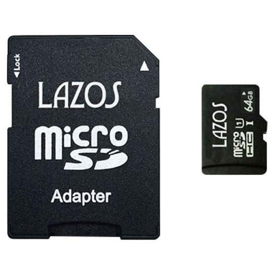 Lazos microSDXCメモリーカード 64GB L-B64MSD10-U3 ｍｉｃｒｏＳＤ ...