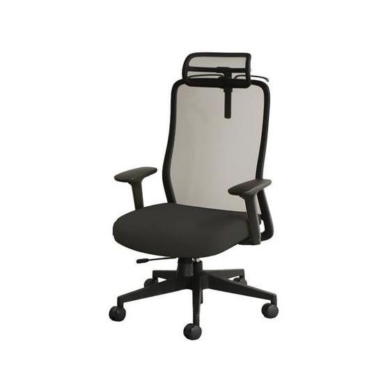 【メーカー直送】Netforce シースルーチェア 肘・ヘッド・ハンガー付 ブラック ナイトブラック...