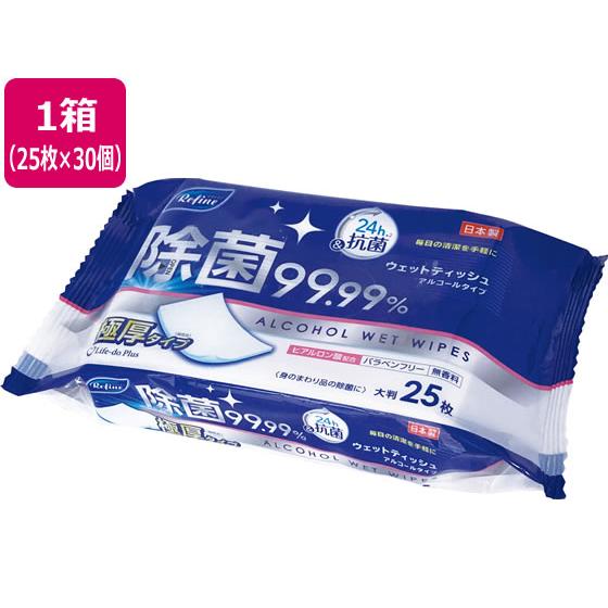 Life-do.Plus リファイン 極厚アルコール除菌ウェットティッシュ 25枚30個 アルコール...