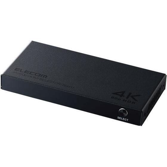 【お取り寄せ】エレコム HDMI切替器 3入力1出力 メタル ブラック DH-SW4KB31BK 切...